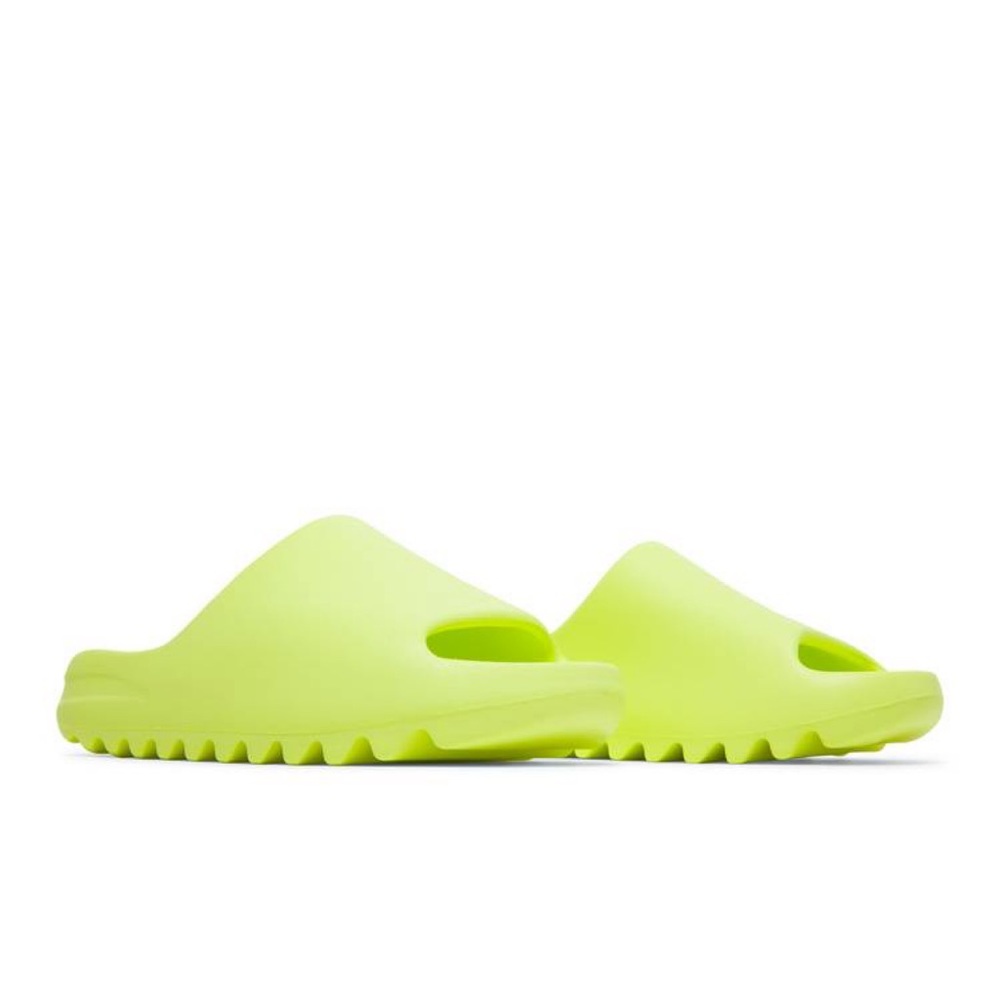 Glow green yeezy slides